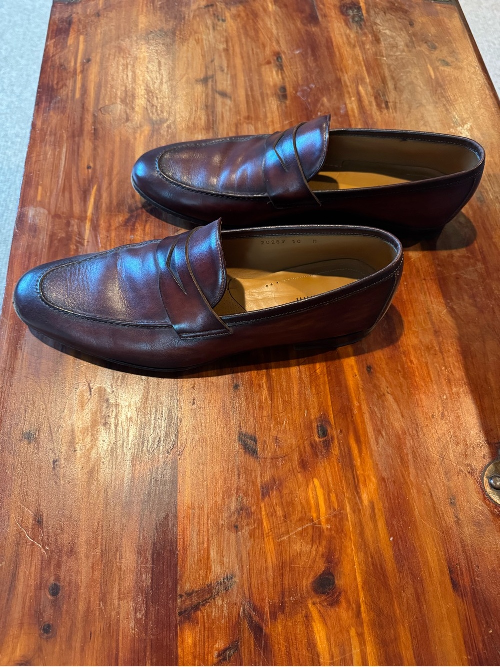 Men's Magnanni Leather Penny Loafers in Dark Brow
